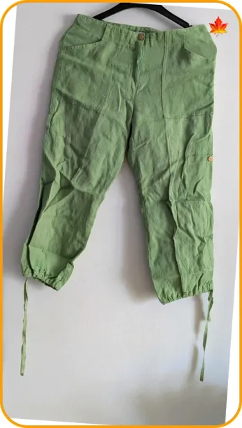 Pantacourt femme en lin Vintage Maloka S