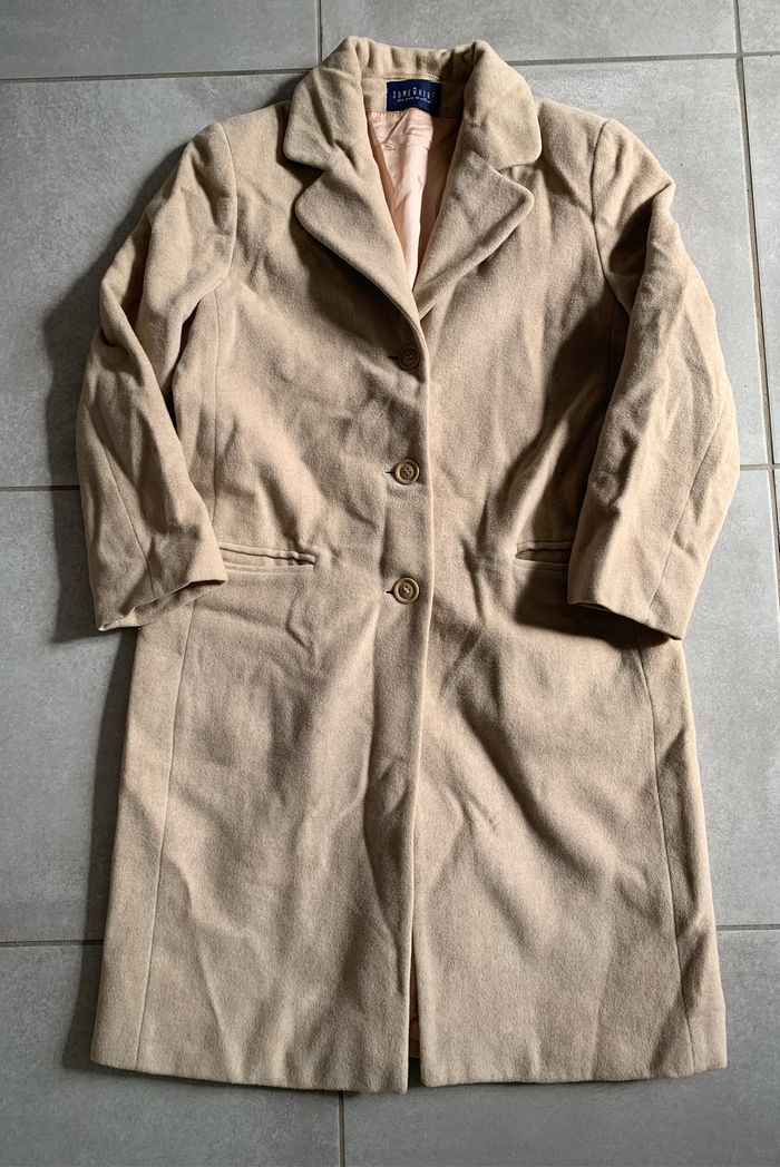 Manteau beige en laine taille 38