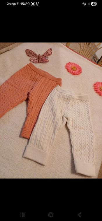 Lot de 2 pantalons bébé taille 6 mois