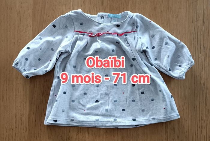 Robe Blouse hiver Obaïbi 9 mois gris clair
