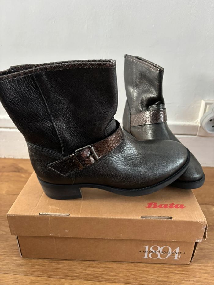 Bottines cuir anthracite femme Bata - photo numéro 5