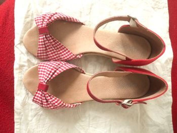 Espadrilles rouges à talon taille 40 - photo numéro 2