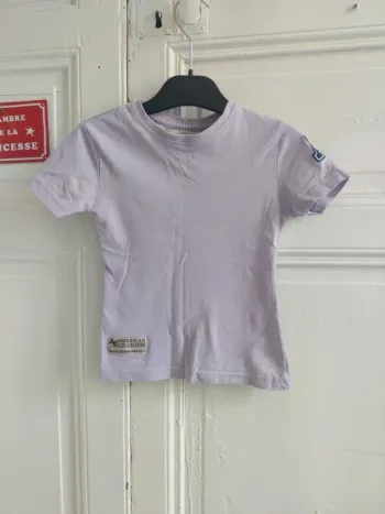 T shirt lila  American college 4-5 ans