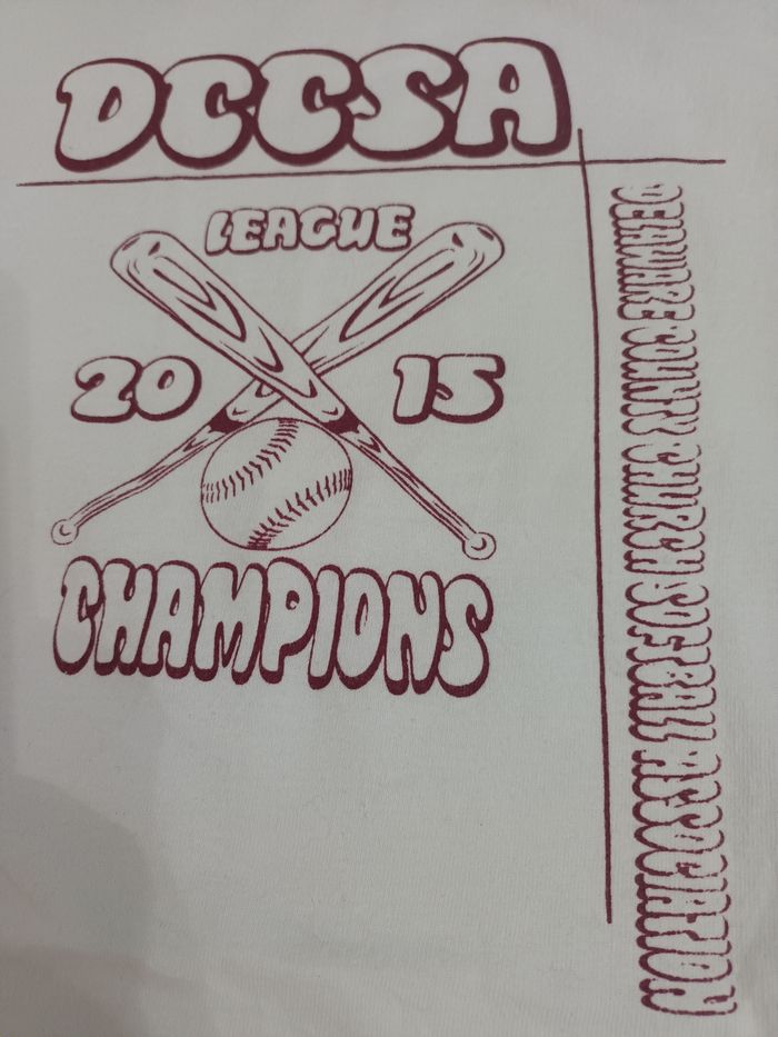 Tee-shirt vintage baseball   Dccsa  league 2015 champions - photo numéro 4
