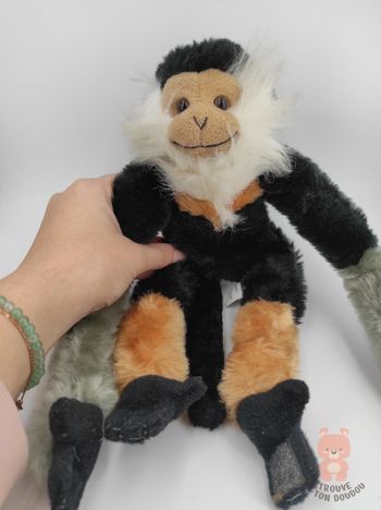 Peluche Singe Noir Gris Roux P.i.a Holland