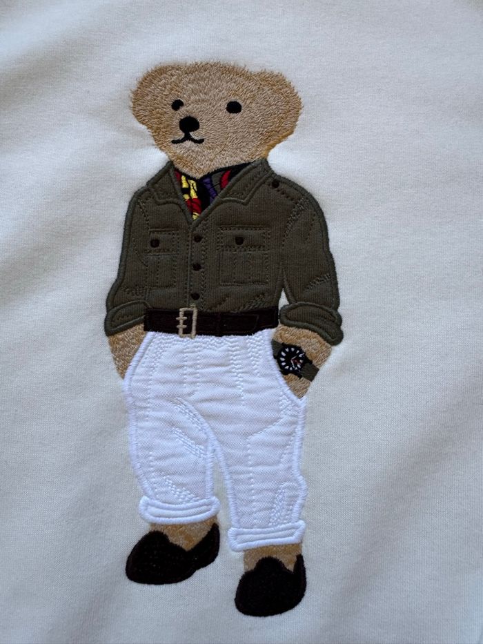 Pull Ralph Lauren ours blanc logo brode - photo numéro 4