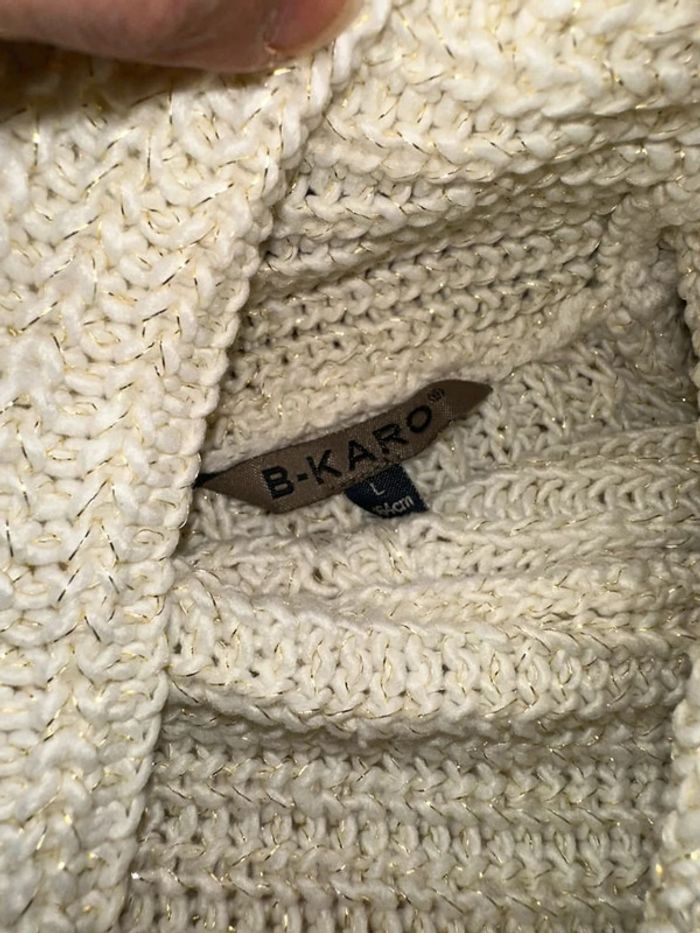 Joli pull beige et filament doré beckaro - photo numéro 3