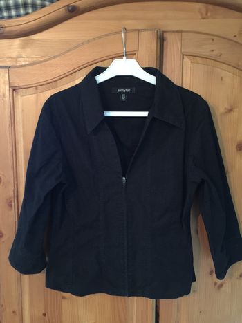 Chemise courte à tirette noire