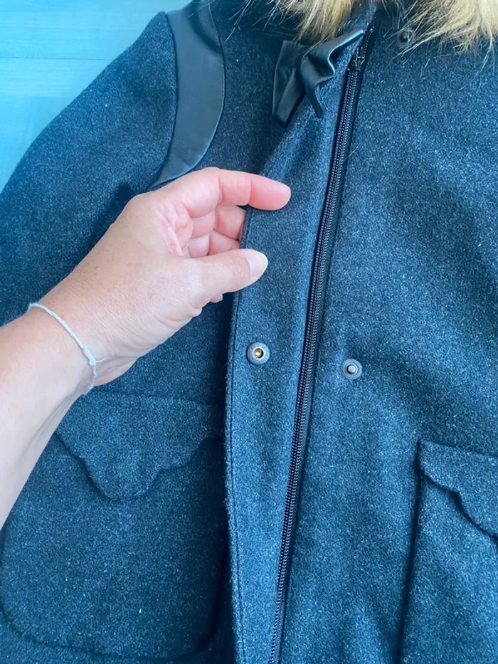 Manteau duffle-coat gris anthracite fille marese 4 ans - photo numéro 8