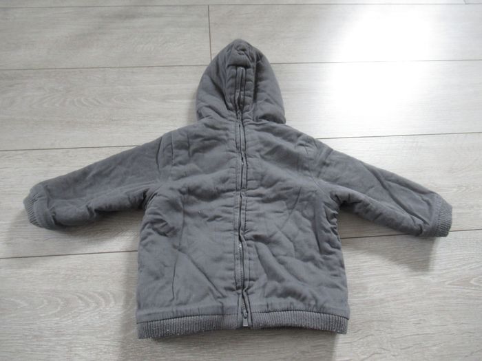 Manteau gris à capuche intérieur tout doux Taille 12 mois orchestra - photo numéro 3