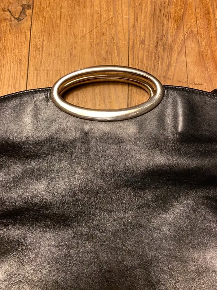 Sac vintage cuir porté main Heyraud - photo numéro 4