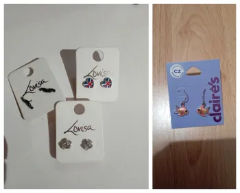 Lot de 4 paires de boucles d'oreilles fille/ado neuves