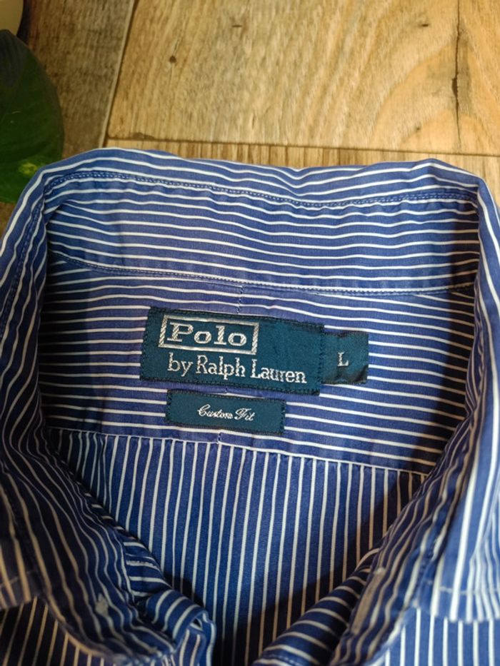 Chemise rayée Ralph Lauren homme bleu marine - photo numéro 2