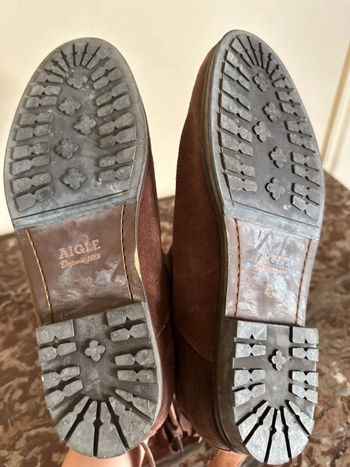 Bottines en daim marron aigle 40 - photo numéro 6