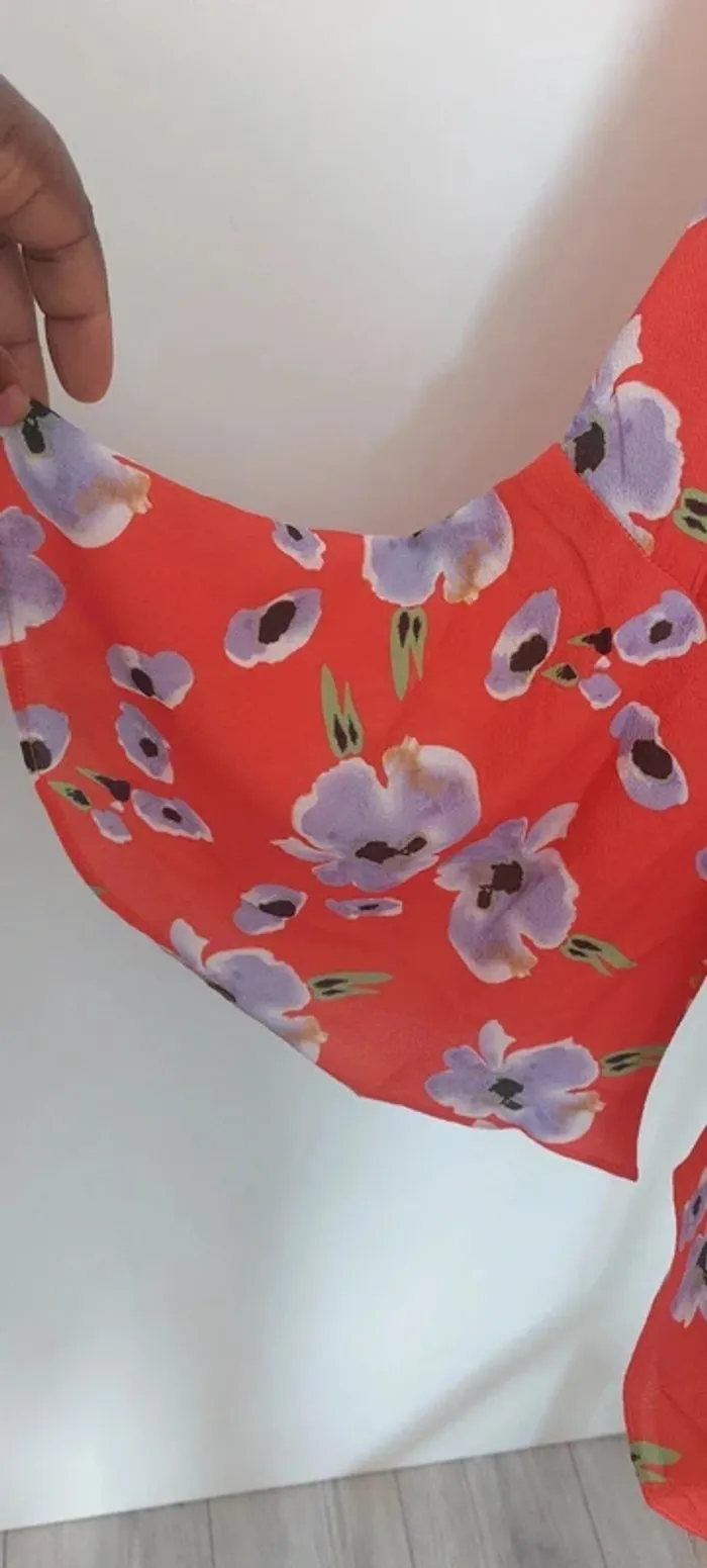 Tunique porte-feuille - orange, chic, ajusté, idéal mi-saison,  Glamorous, neuve, taille 40 - photo numéro 2