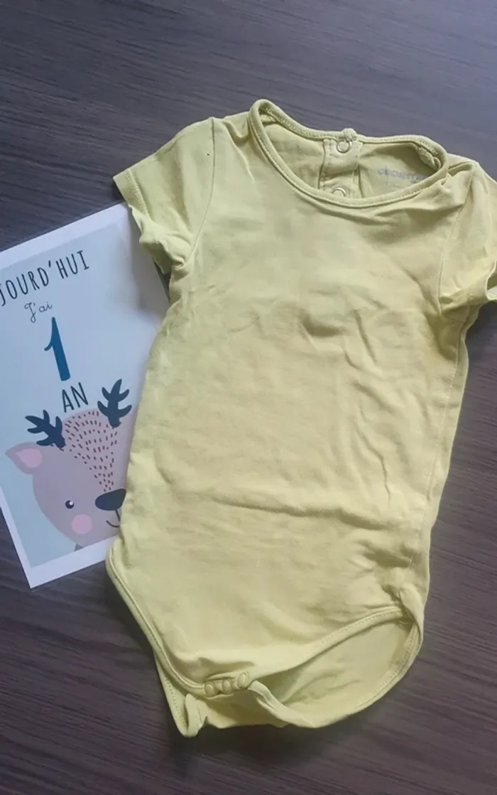Lot 12 mois manche courte fille bodie Tee-shirt - photo numéro 8