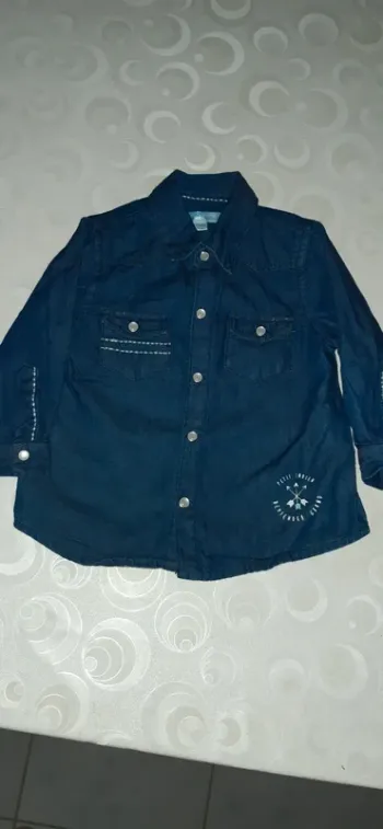 Chemise souple coloris jean 12 mois