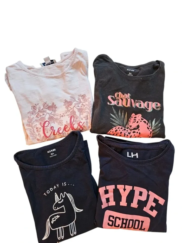 Lot de 4 Tee-shirt manche longue- 8 ans