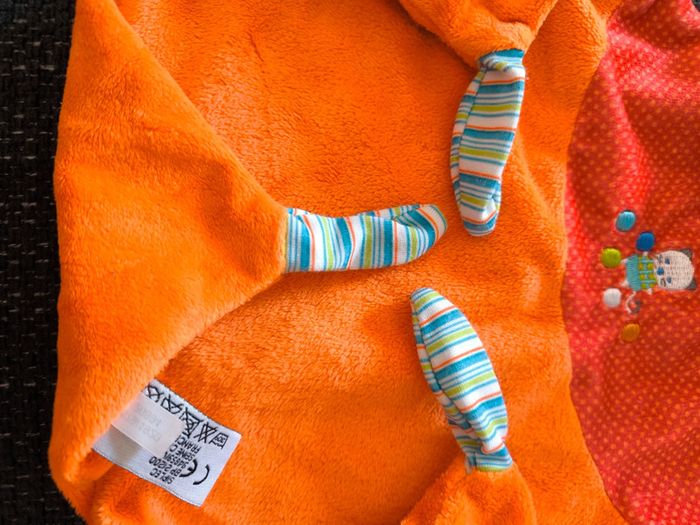 Doudou chat orange rouge mots d'enfants - photo numéro 3