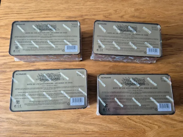 Lot Yu-Gi-Oh 4 x Tin - Yu-Gi-Oh! - 25ème Anniversaire : Dueling Heroes Neuf Scelle Fr - photo numéro 3