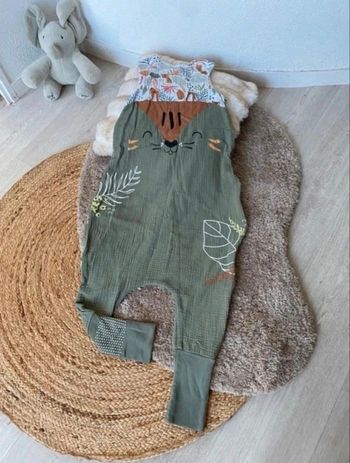 Turbulette Gigoteuse Petit Béguin 12-18 mois 100% coton pieds retroussable TOG 1 (été)