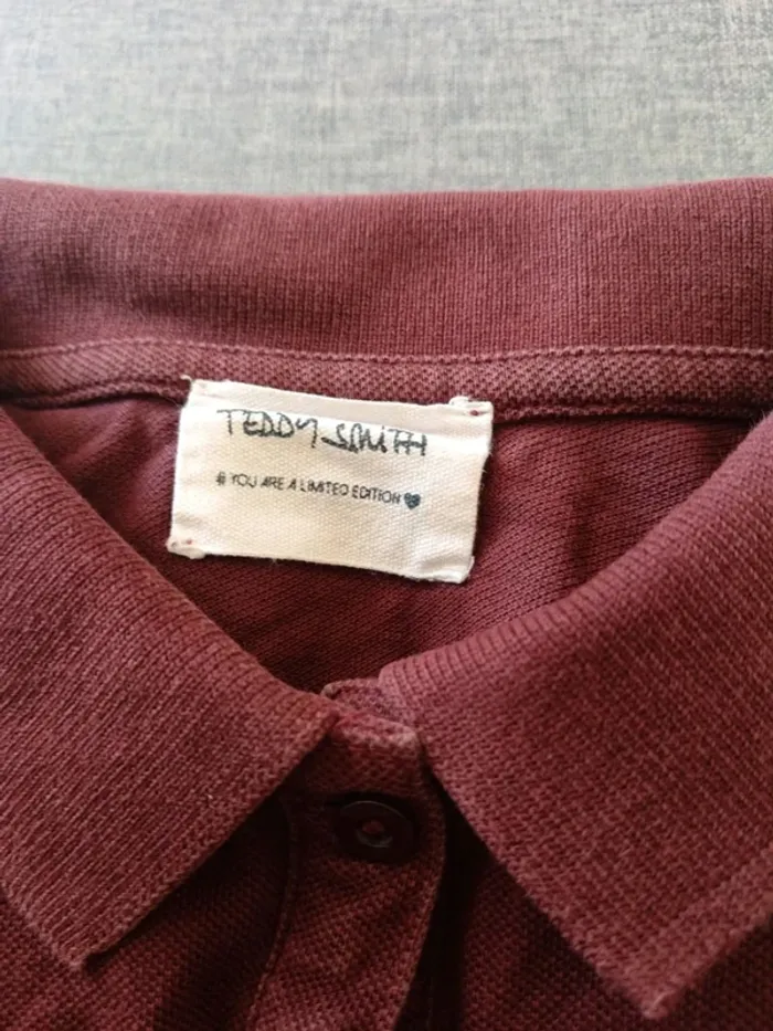 C56 robe polo bordeaux Teddy Smith S - photo numéro 3