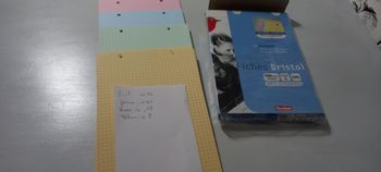 Fiches bristol de couleur