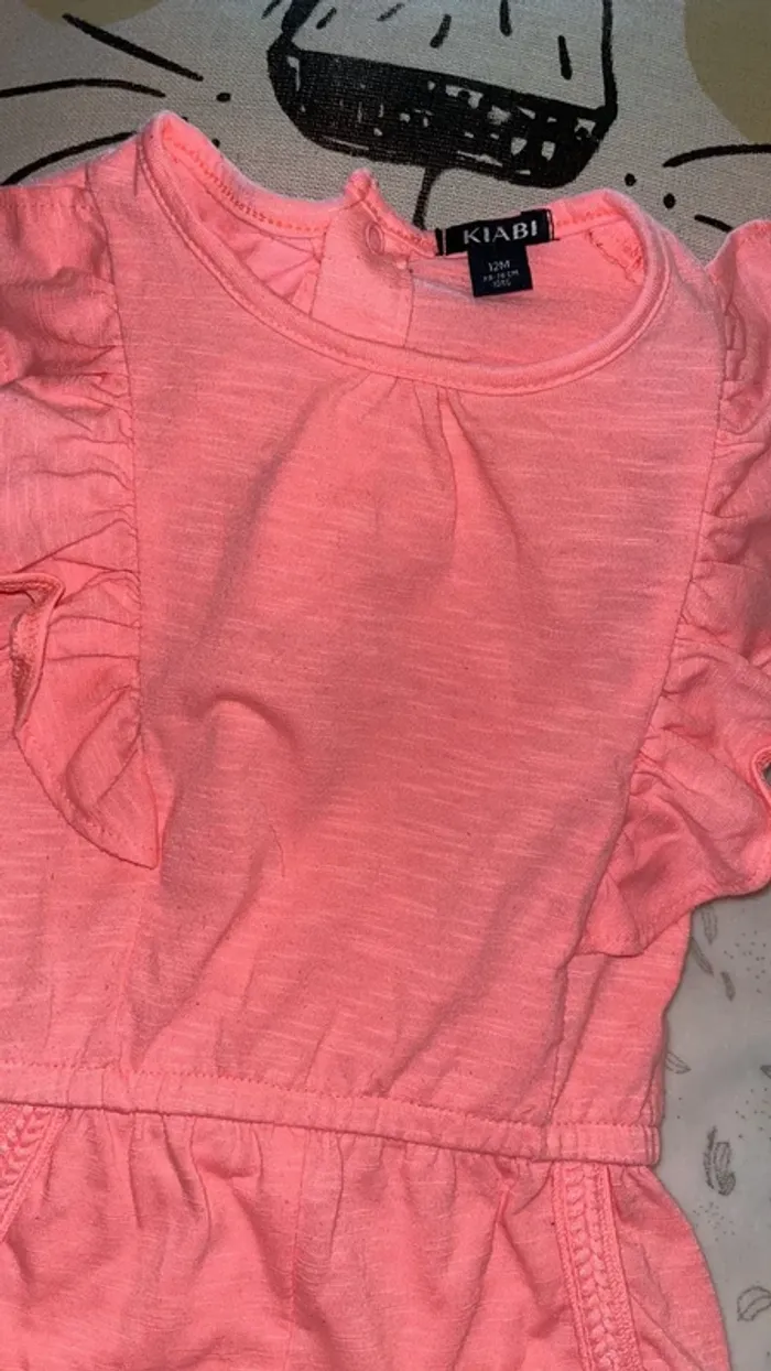 combi short 12 mois rose fluo kiabi - photo numéro 3