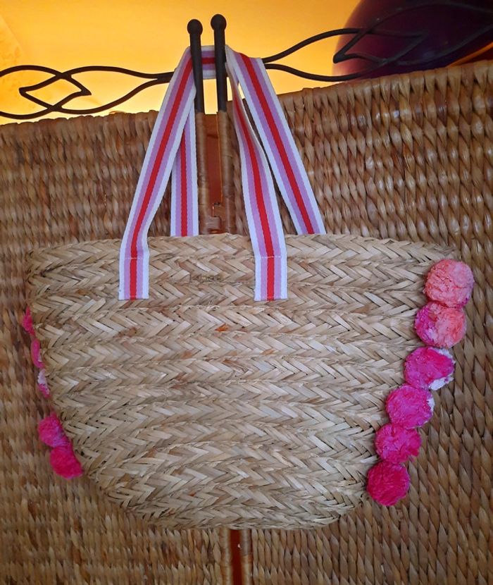 Grand sac panier paille Kbas