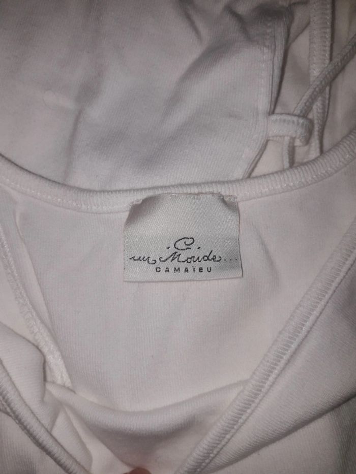 Camaieu débardeur blanc lassage au dos taille 3 = 40 - photo numéro 5