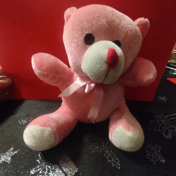Peluche nounours rose