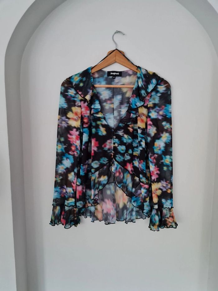 Jolie blouse tulle Desigual XL Neuve - photo numéro 2