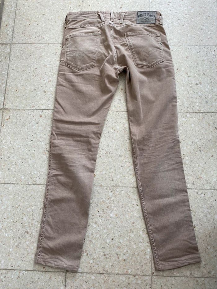 Jean beige replay anbass taille 40 très bon état - photo numéro 2