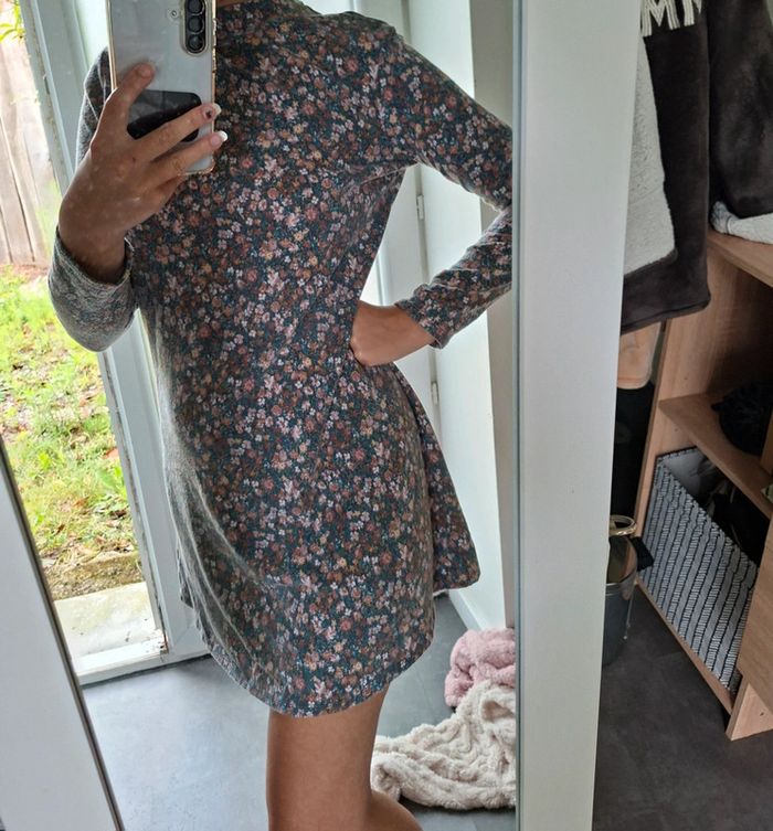 Robe fleurie longue chaude hiver - photo numéro 2
