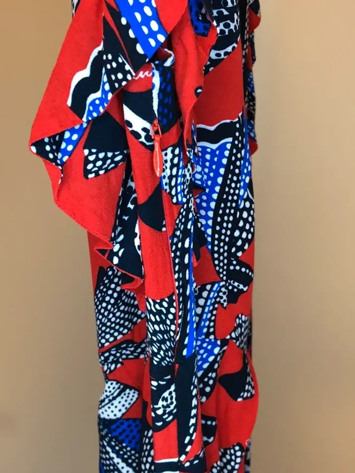 Robe à volants rouges à motifs noeuds Claudie Pierlot taille 38 - photo numéro 8