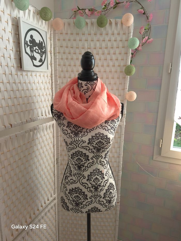 💕joli Écharpe Snood Esprit - Lin & Ecovero - Neuf avec étiquette femme 🌸