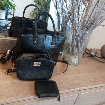 Ensemble sac à main,pochette, porte cartes femme TU