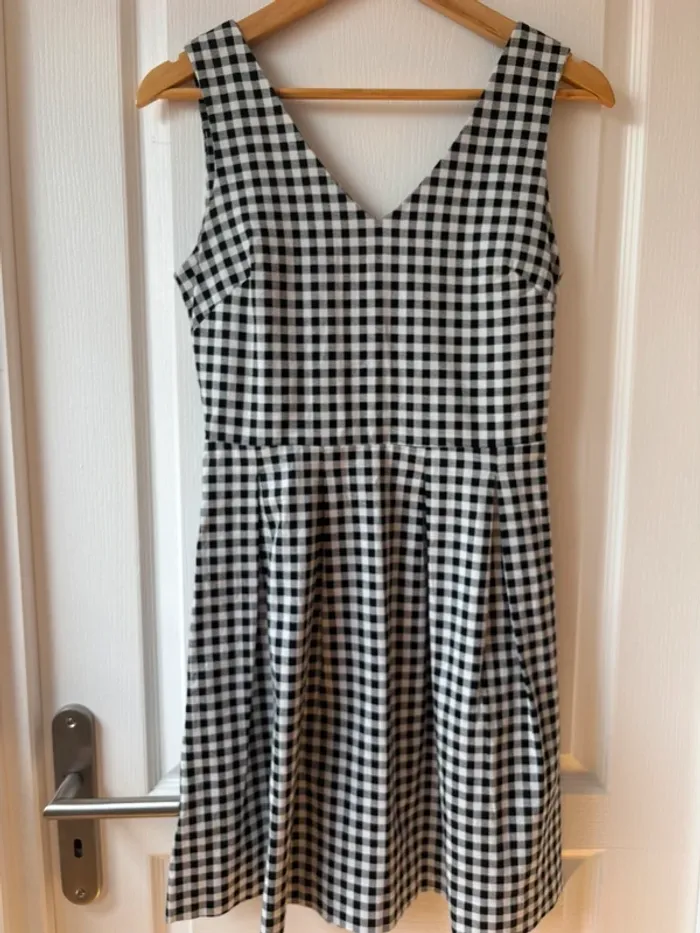 Sublime robe d’été Vichy noir et blanc - Camaïeu - T36 - photo numéro 2