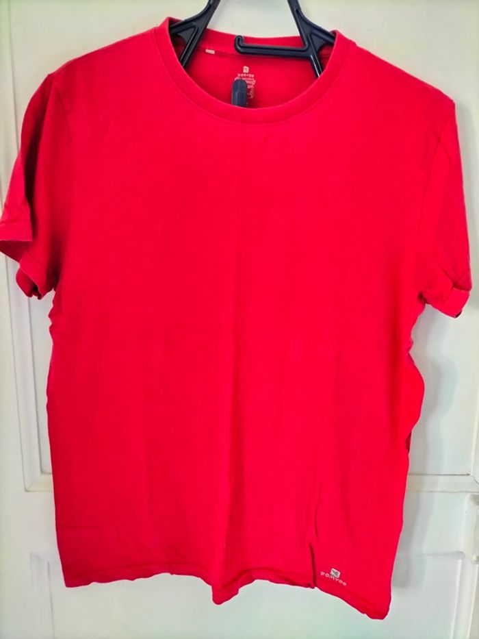 T-shirt MC rose foncé framboise uni Domyos taille S