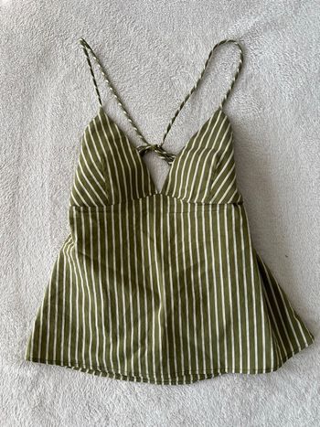 Haut à rayures kaki dos nu 