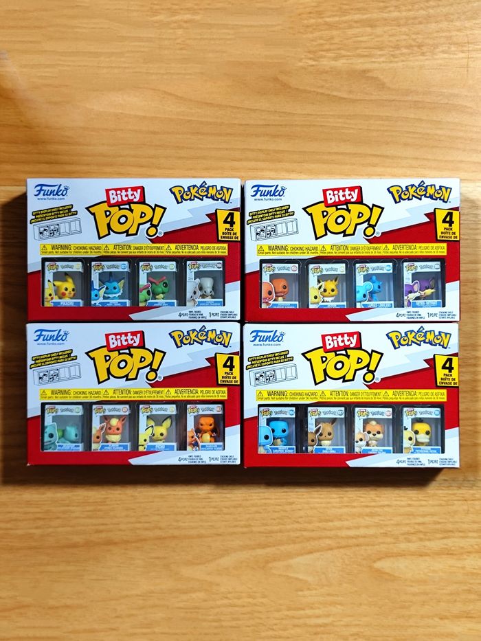 Lot Ultime 4 Boîtes x4 Bitty Pop! - Pokémon Starters & Évolutions - 16 Pokémon