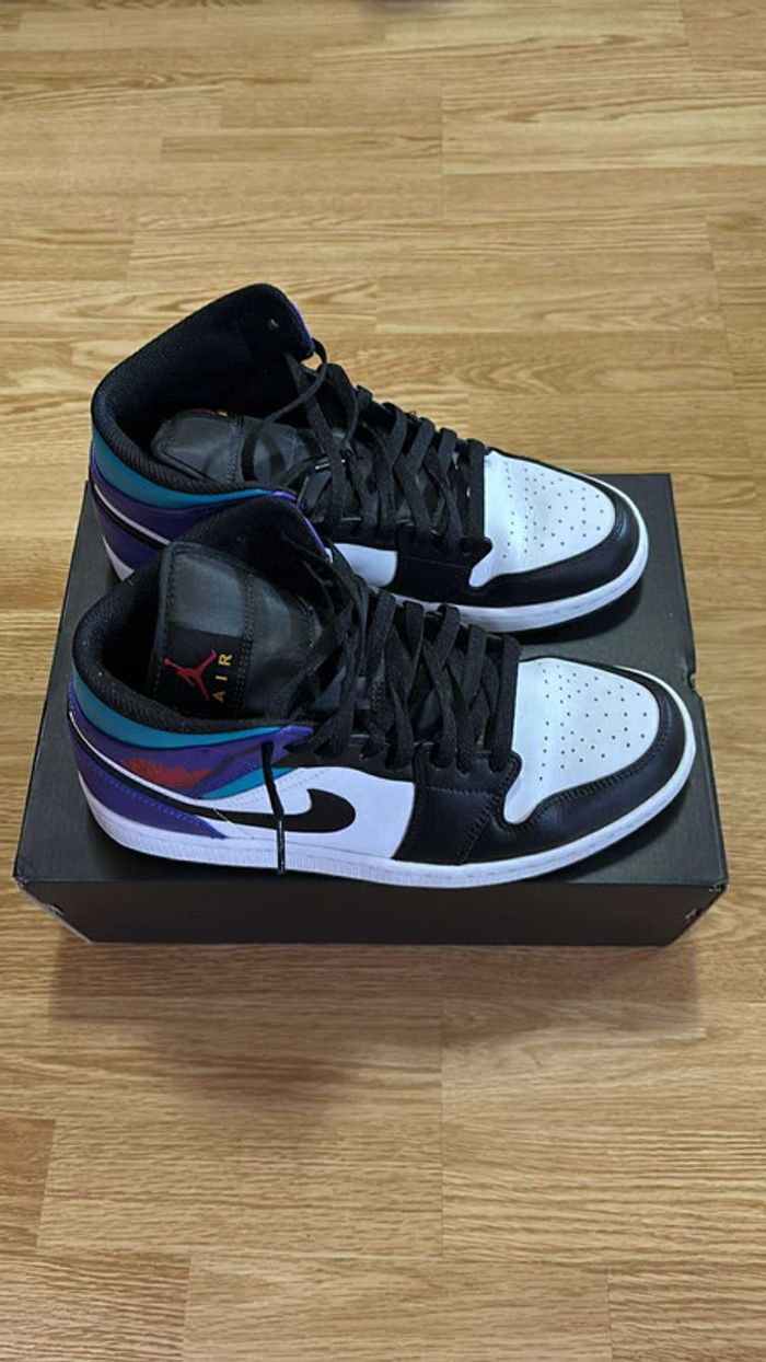 Baskets Air Jordan 1 Aqua Violet Cyan - photo numéro 4