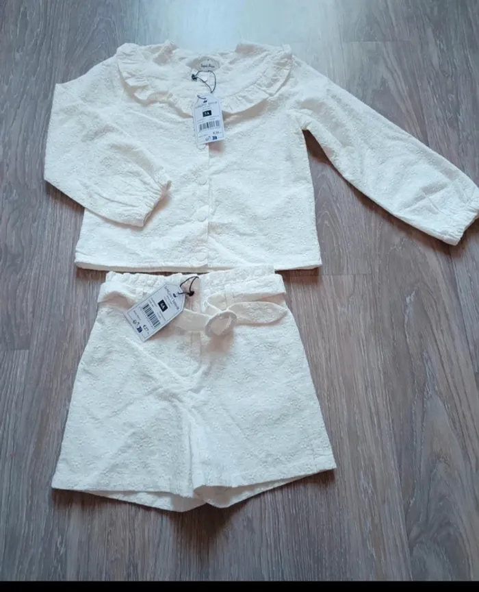 Ensemble chic veste et short fleuri sergent major 6/7 ans - photo numéro 2