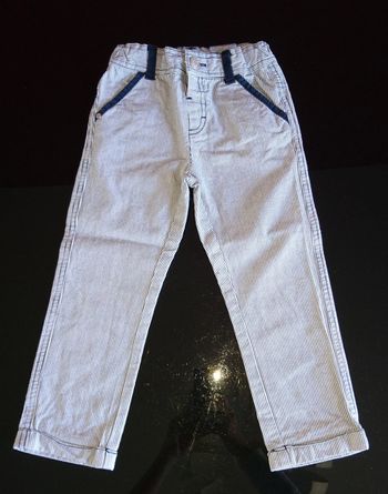 Pantalon bleu et blanc Okaidi