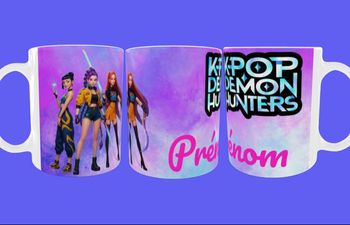 Tasse K-pop demon hunters avec prénom