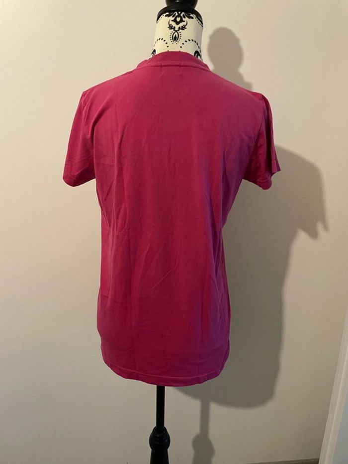 T-shirt manche courte rose fushia motif écriture noir G-Star taille S - photo numéro 4