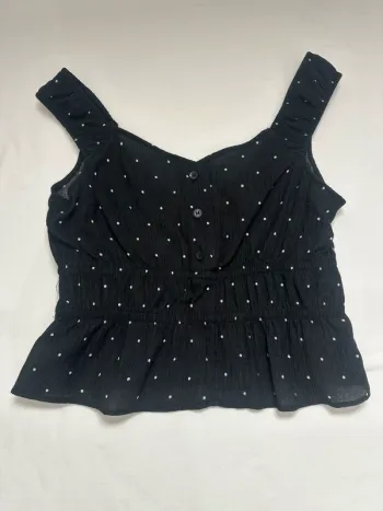 DébardeDébardeur H&M noir à pois blancs – Taille 158
