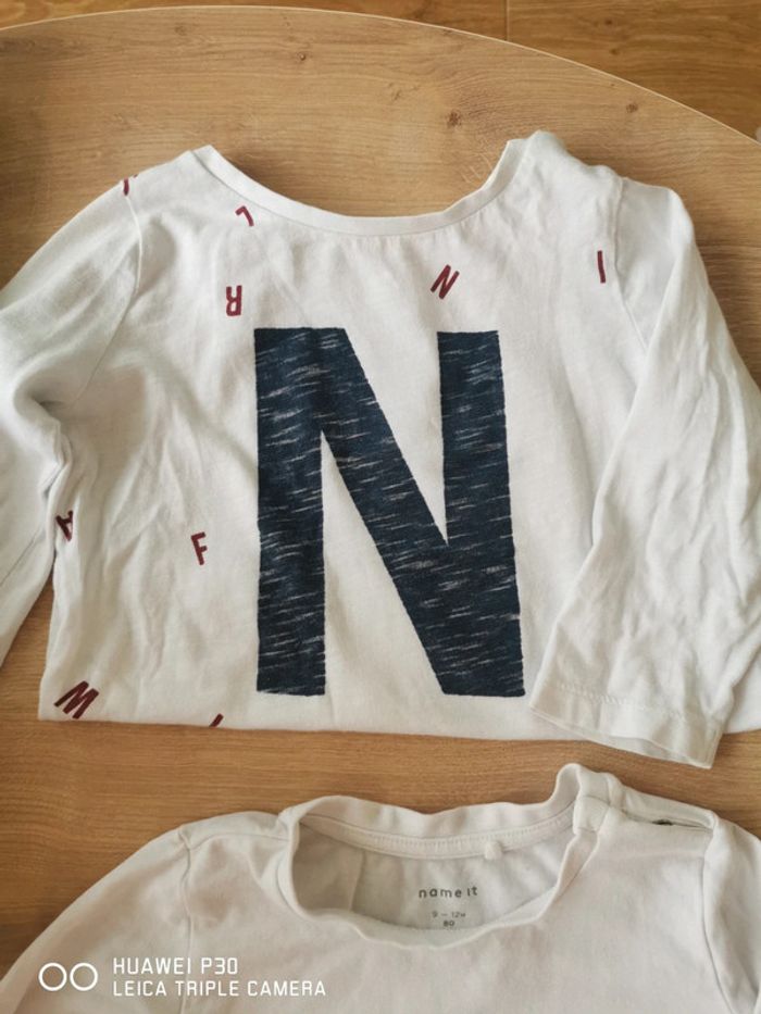 Lot 3 t shirt ML 9 mois - photo numéro 2