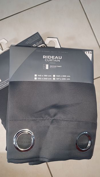 Grands Rideaux occultants gris