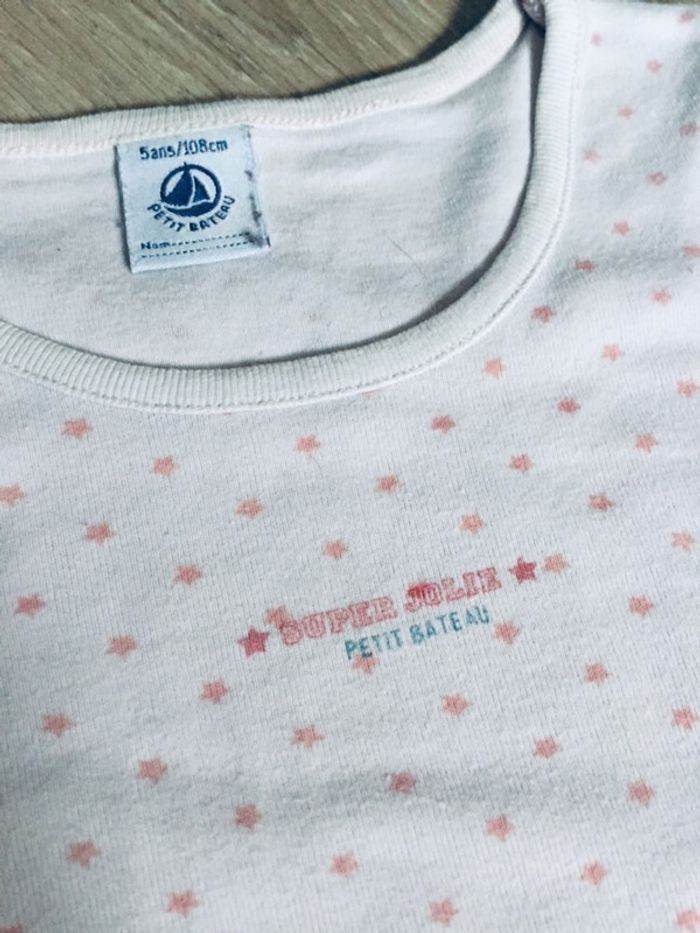 Maillot de corps rose étoilé petit bateau 5 ans - photo numéro 2